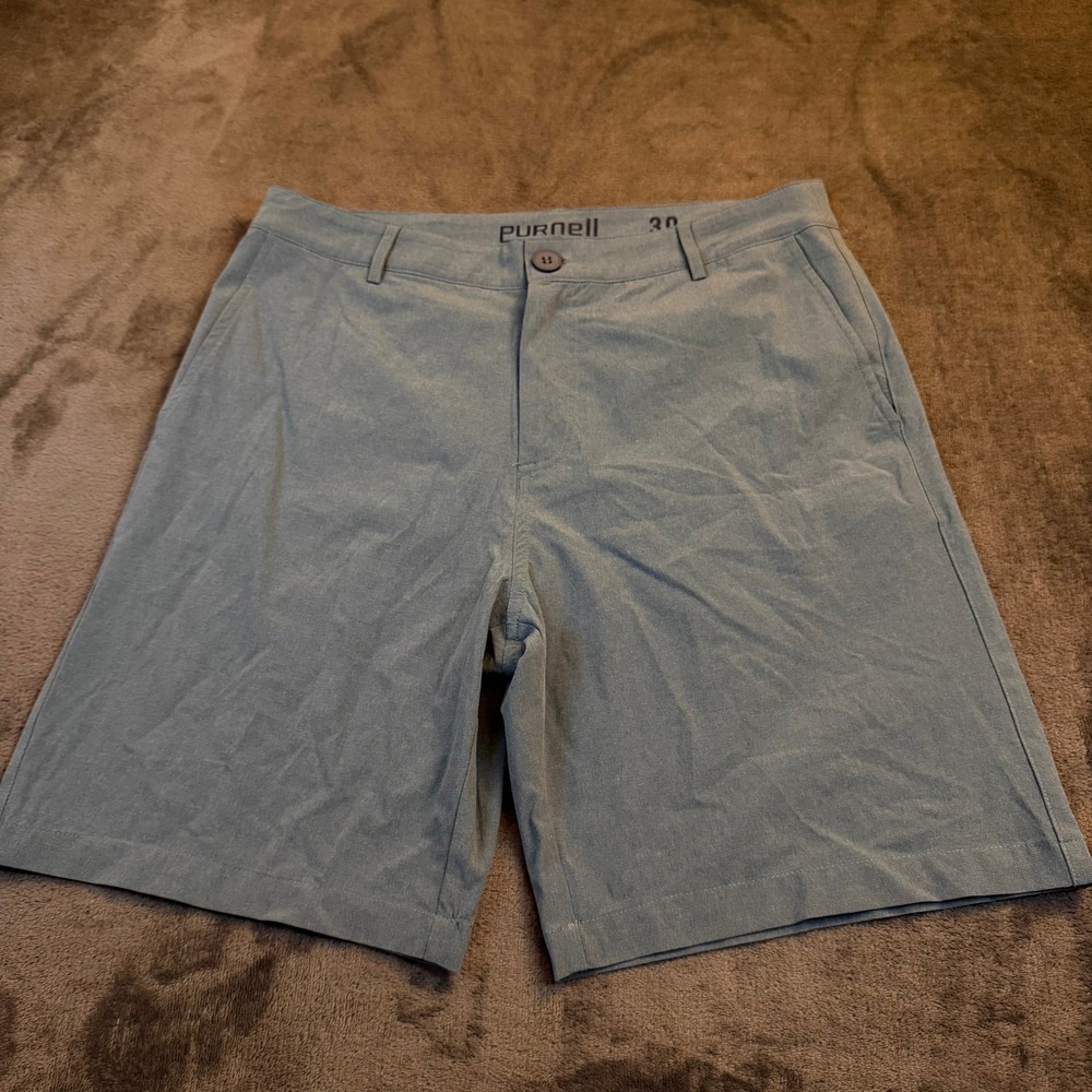 Purnell Santa Barbara Shorts Mens 30 Blue Stretch Lightweight Performance